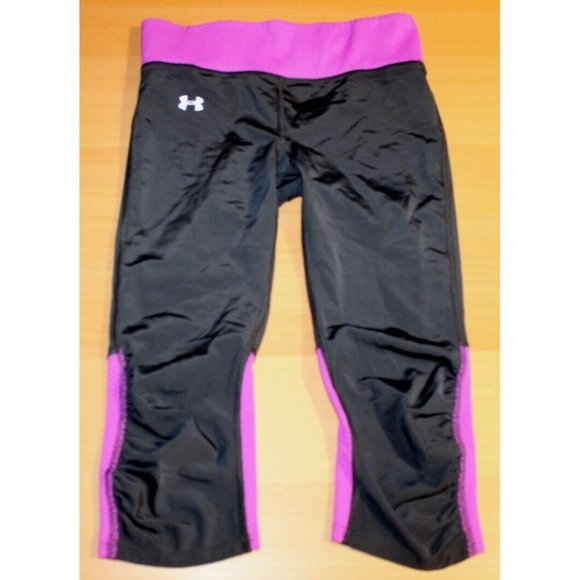 Under Armour Womens UA Fly-By Compression Capri Leggings 1236476 XSmall Purple - Picture 1 of 5